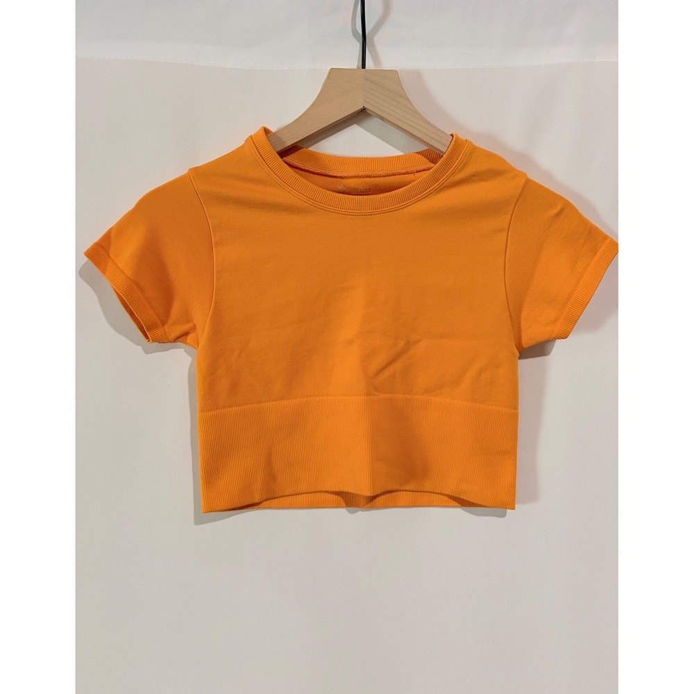 Offline by Aerie XS Compression Athletic Tee Crop Top Gym Activewear Clean Girl